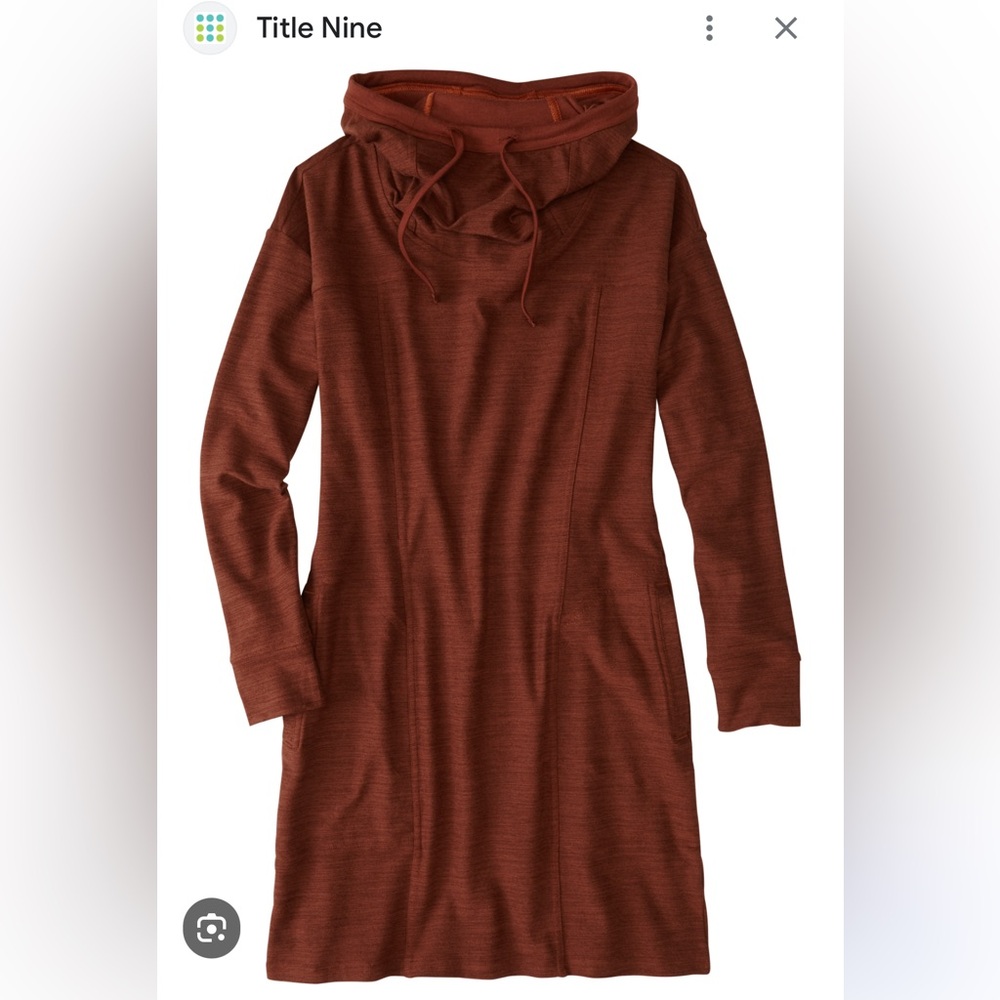 Toad&Co Intermosso Hooded dress with pockets NEW manzanita maroon Title Nine S - Picture 1 of 10